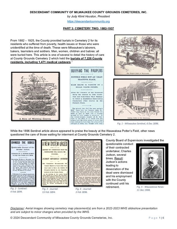 Part 3: Historical background of Cemetery Two: 1882-1937